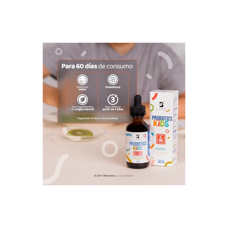 B Life Probióticos para Niños con 9 cepas 60 Tomas