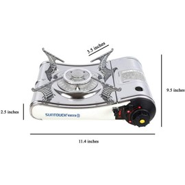 Suntouch Stainless Steel Mini Portable Gas Stove with Case (ST-003H Mini White)