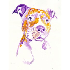 Staffordshire Bull Terrier Art, Staffordshire Bull Terrier Gifts, Staffy Gifts, Staffie Watercolour Painting, Staffy Picture, Choice of size by Oscar Jetson (8x10)
