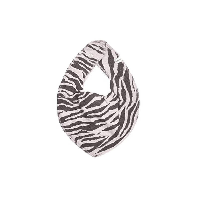 Pippi Babywear Girls' Triangular Bib with Motif, cream zebra, Unit