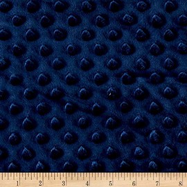 Fabric Navy Minky Plush Dot Yard