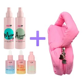 Kit Skincare Rutina Facial Pink Up 5pzas  Cosmetiquera Rosa                                                                                           