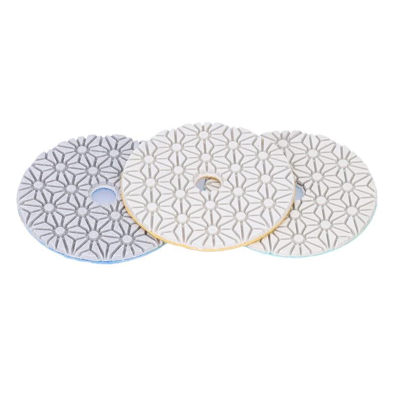 3Pcs Diamond Polishing Pad 4in Grinding Tool Set Kit for