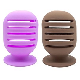 Soporte de Silicona Diseño Especial para Esponjas de Maquillaje 2piezas Ligero para Limpieza Adecuado para Viaje y Uso en Casa
