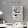 Senhoglb File Folder Organizer, 5-Tier Mesh Hanging Wall File Holder,