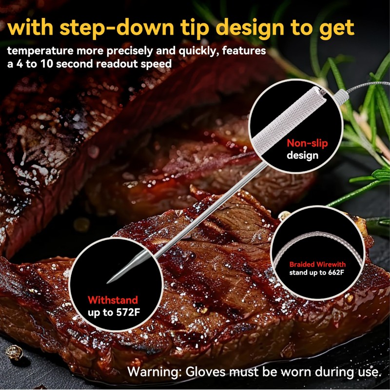 Upgraded Meat Thermometer Probe Replacement Meat Probe for Thermopro TP04,