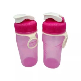 Rubbermaid 14 oz Reusable Refillable Chug Water Bottles ~ 2 Pack ~ Pink