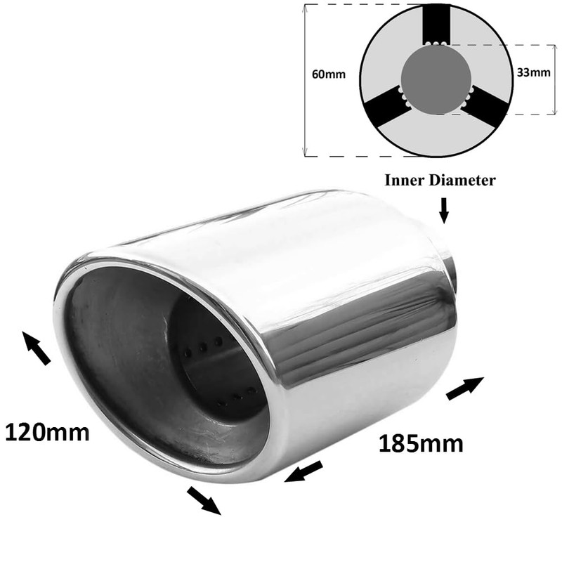 Rumplex Exhaust Trim Oval Stainless Steel Sports Exhaust Tailpipe End