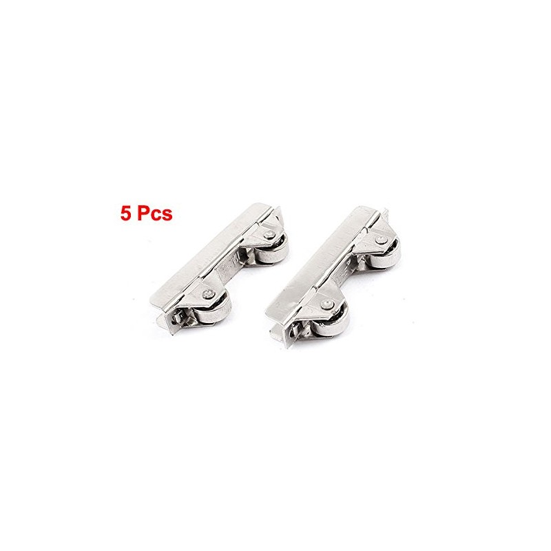 Sourcingmap 5 Pcs Silver Tone Wheel Sliding Wardrobe Glass Window