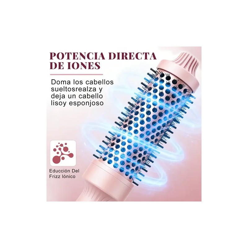 Cepillo Térmico Nuowei,cepillo Redondo De Cerámica, Rosa