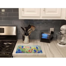 Caroline's Treasures DAC1708LCB Texas Bluebonnets in Watercolor Glass Cutting Board Large Decorative Tempered Glass Kitchen Cutting and Serving Board Large Size Chopping Board