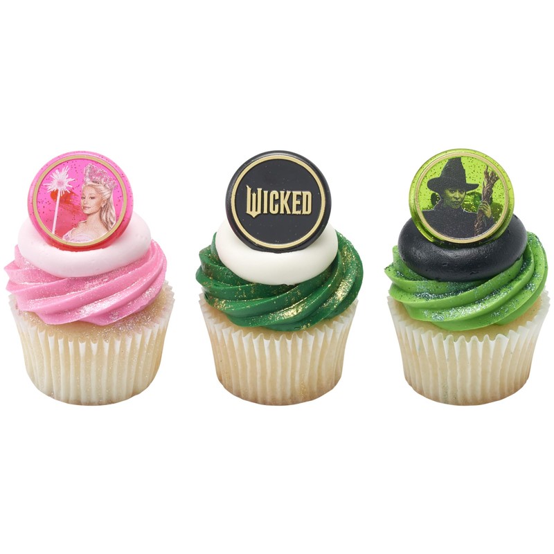 Wicked Cupcake Rings With Glinda And Elphaba, 24 Cupcake Toppers