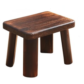 SINOBEST Wooden Stool, Rectangular Bedside Step Stool, Step Ladder for Kitchen & Bathroom, Foot Rest Stool Under Desk, Super Sturdy Hold Up to 500 LBS (14.2"x10.6"x10.6")