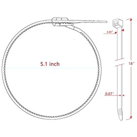 QCSJALM 18 Inch White Heavy Duty Cable Ties (50 Pack) - UV Resistant Zip Ties for Indoor & Outdoor Use, 250lb Tensile Strength, Durable and Weatherproof