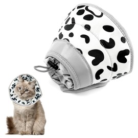 AYSYR Cat Collar 10-13 cm, Adjustable Cat Collar, Foldable Soft Collar for Cats for After Surgery and Injuries, Prevents Licking Wounds, Cat Collar (Grey, M)