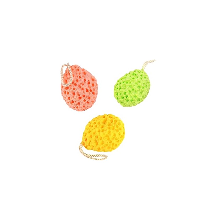 3piezas Esponjas Baño Forma Panal Amarillo Verde Naranja Ducha Suaves