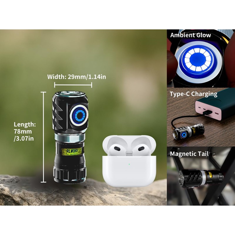 WARSUN FXXF – 1000 Lumens Rechargeable Mini EDC Flashlight, Magnetic