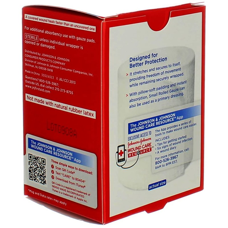 (2 Pack) Johnson & Johnson Red Cross First Aid Rolled