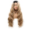 SERENEWIG 24" Long Ombre Blonde Wavy Synthetic Lace Front Wigs
