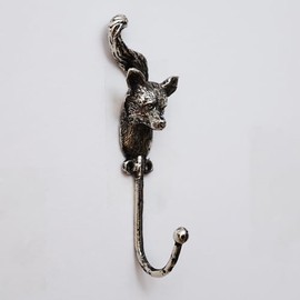 Metal Single Vintage Bear, Fox, Reindeer Stag Head Wall Silver Antique Key Storage Hanger Multi Purpose Hook