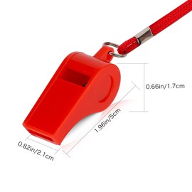 KINBOM 3pcs Plastic Whistles with Lanyard, Loud Sound Sport Whistle in Training Survival Emergency Sports for Referee Coach Teacher Dog Training (Red, Blue, Black)