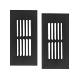 Tiardey 2 Pcs Black Air Vent Cover Air Vent Cover Cabinet Refrigerator Air Vent Wall Vent Grille 50x100mm