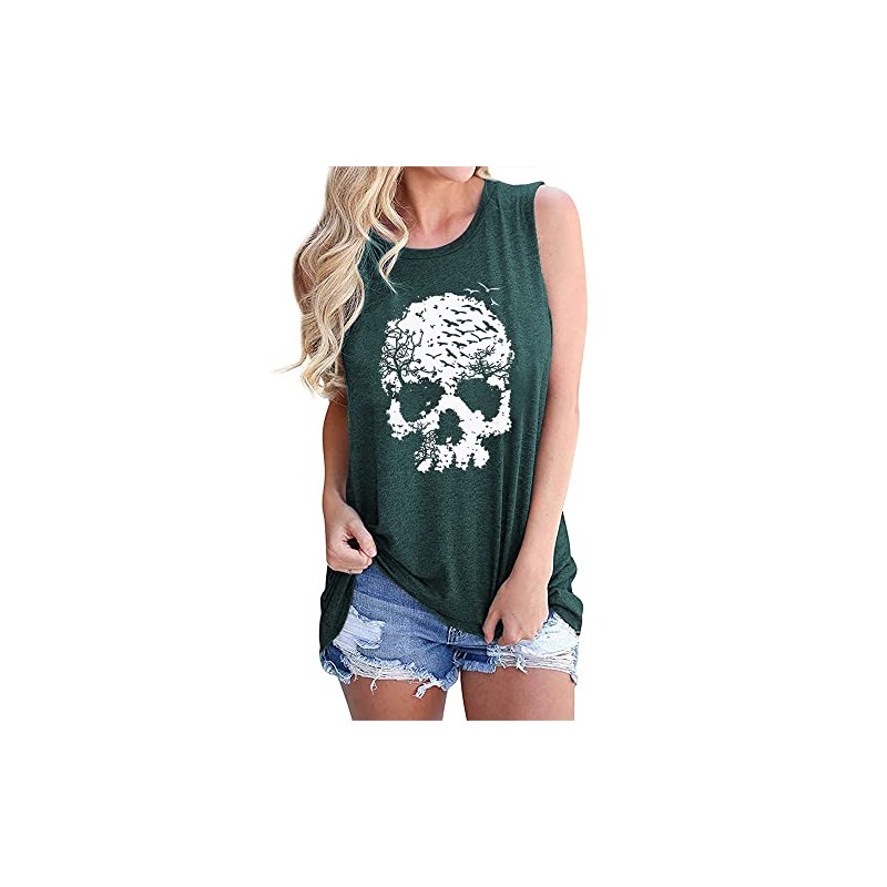 Camisas de calavera para mujer, divertidas camisetas con gráficos góticos,