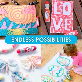 Washable Shimmer & Regular Dot Markers - 16 Pack Downloadable Activity Sheets For Kids, Toddler Art Activities, Preschool Children Arts Crafts Supplies Kit, Bingo Daubers Dabbers Dobbers, Dauber Dawgs