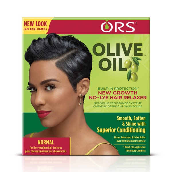 ORS Olive Oil Built-In Protection New Growth No-Lye Hair Relaxer System - Normal Strength (Pack of 2)