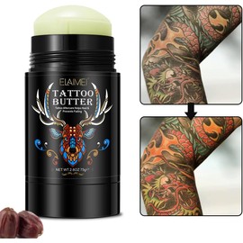 Bálsamo para Cuidado de Tatuajes y Brillo Intenso en Barra (Stick) - Revive el Color y Define Negros - Humectación Profunda para Tatuajes Nuevos y Mantenimiento Diario 75g