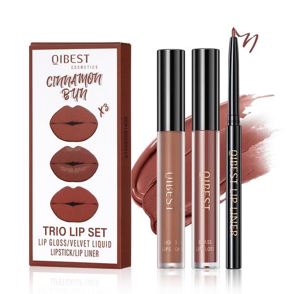 3 in 1 Lip Liner Pencil and Lipstick lipgloss Set