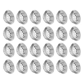 sourcing map 24Pcs Air Vents Circular Soffit Vent 19mm/0.7" Stainless Steel Round Vent Mesh Hole Louver for Bathroom Home, Office, Kitchen, Cabinet, Wardrobe, Silver Tone