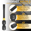 HARFINGTON 2pcs SL4 Slotted Impact Screwdriver Bits 4mm Slotted Tip