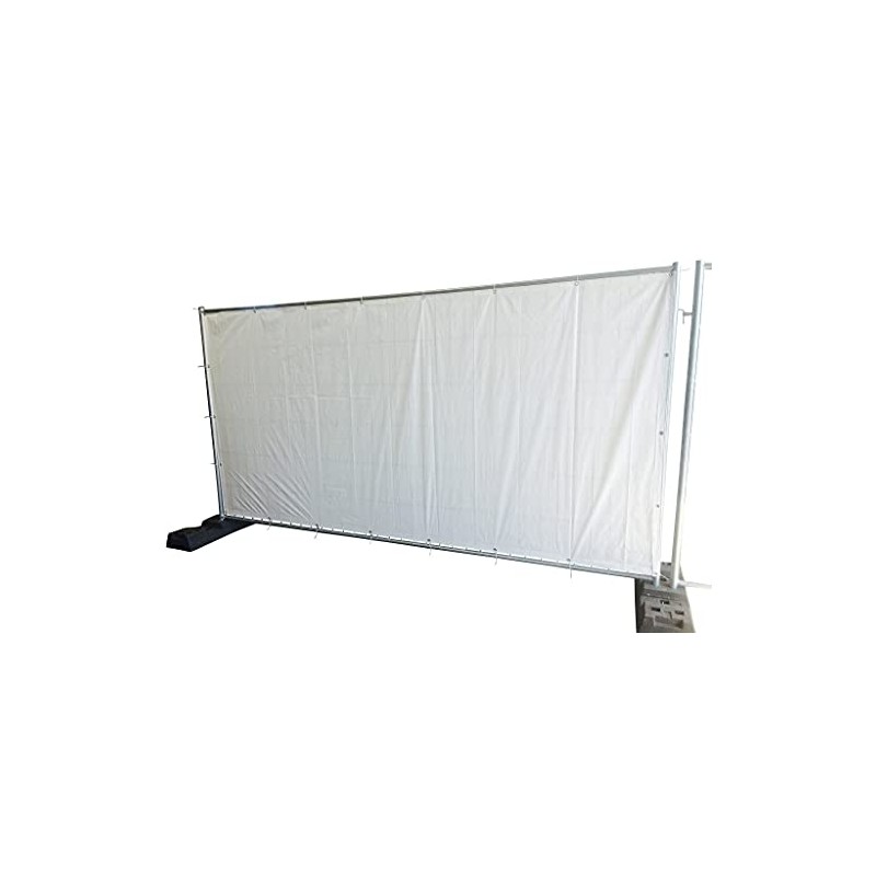 BAUZAUNWELT Construction Fence Tarpaulin White – Dimensions: 3410 x 1760