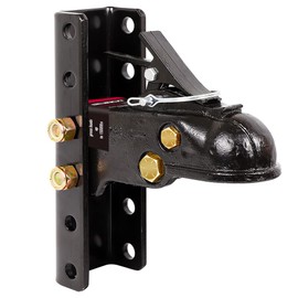 NBJINGYI 2-5/16 in Heavy Duty Cast Adjustable Trailer Coupler 15000LBS Capacity Channel-Mount with 5-Position Adjustable Channel Bracket