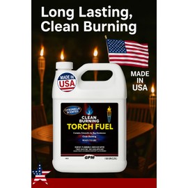 Citronella Torch Fuel Bug Resistant Long Lasting for Outdoor Torch Use, Clean Burning Citronella Scented 1 Gallon (128 OZ), Outdoor Patio & Garden Use