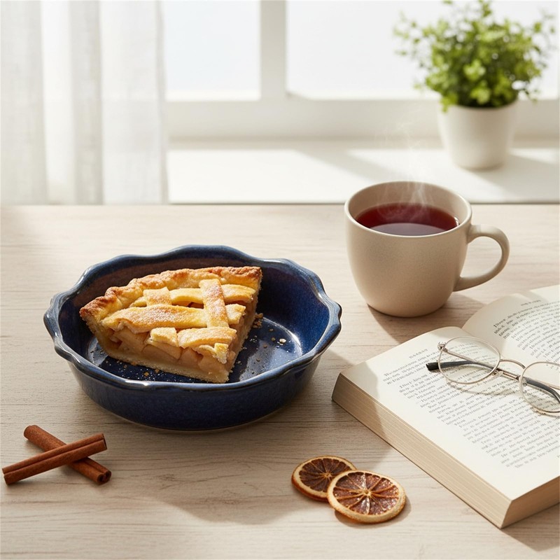 Peohud 6 Pack Ceramic Mini Pie Pans, 6 Inch Small