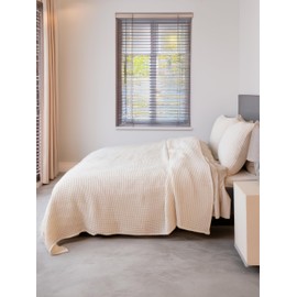 Viva Maison - Waffle Blanket Twin Queen King Size, Soft Lightweight 100% Turkish Cotton Waffle Weave Throw Blankets for Bed (Natural, Twin 63" x 91" Inch)