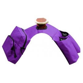 Showman Purple Insulated Cordura Trail Riding Horn Saddle Bag 2 Zipper Pockets and 2 Water Bottle Holders with Water Bottles