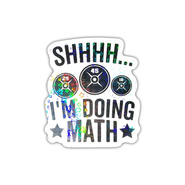 MOKOBOIZ (3pcs) I'm Doing Math Holographic Stickers, Exercise Gym Rat