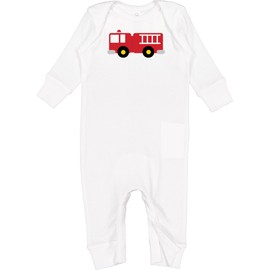 inktastic Fire Truck Childs Fireman Baby Romper Coveralls 12 Months White 18a44