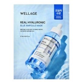 Wellage Real Hyaluronic Blue Ampoule Mask 27mlx5 Moisture Recharge 5 units / 웰라쥬 리얼 히알루로닉 블루 앰플 마스크 27mlx5개 수분충전 5개