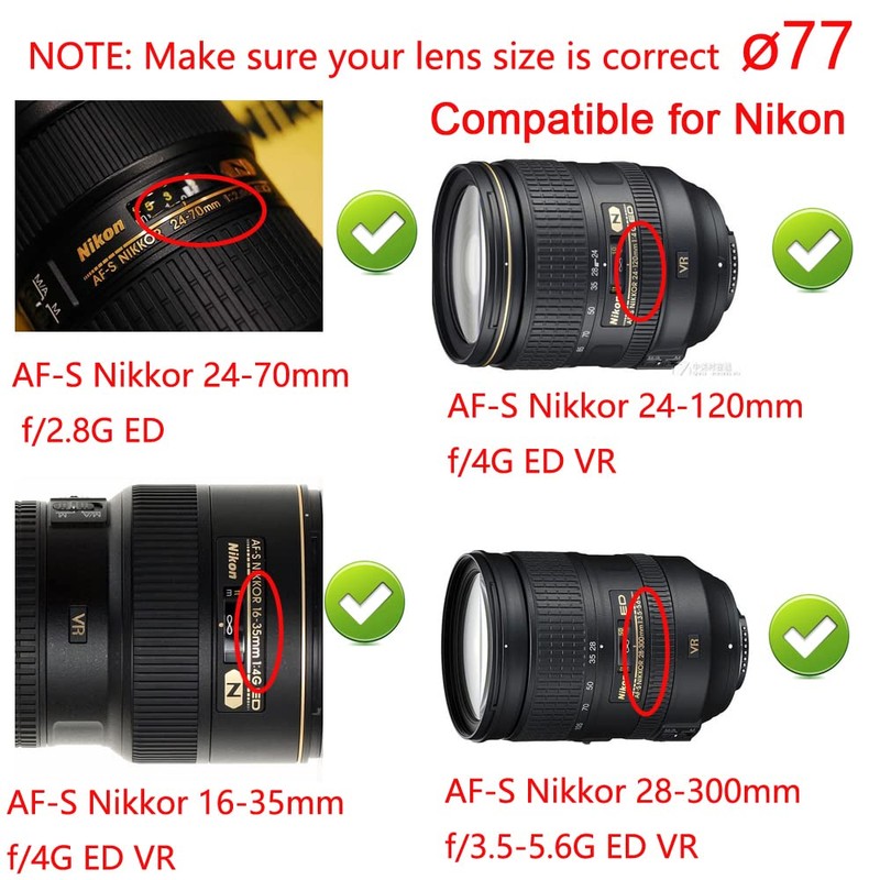 Komet 77mm-82mm Step Up Ring (2 Pack), Camera Lens Filter