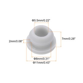 QUARKZMAN Pack of 20 Snap Rubber Grommet Connectors Mounting Diameter 8mm ID 5.5mm Narrow Groove Width 2mm Seal Anti-Scratch for Electric Box Cable Pipes Grey
