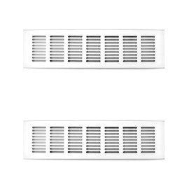 QWORK® 2 pieces high-quality aluminium ventilation grille, door ventilation grille, for cupboards, shoe cabinets, bathroom, kitchen, 8 x 30 cm