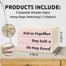 Mini Decorative Books For Home Decor, Small Pink Faux Wood Book Stack Decor, Life They Loved Funny Stacked Book Decor, Stacked Display Books For Home Mantel Office Nightstand, Three Pieces -A(03)