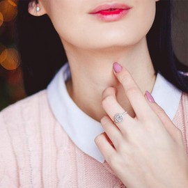 Aprilery CZ Engagement Rings Size 7