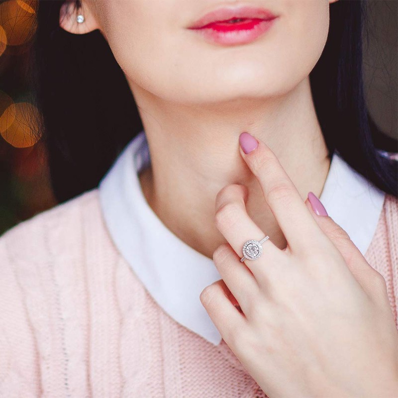 Aprilery CZ Engagement Rings Size 7