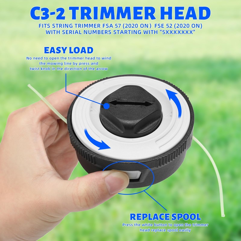 VBSYBO 3 Pack FSA 57 Trimmer Head C 3-2 Compatible