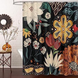 FAIRYGATE Duschborhang B9228 Shower Curtain Modern Shower Curtains 180 x 180 cm Anti Mould Waterproof Polyester Fabric Washable Bathroom Curtain for Bathroom with 12 Hooks